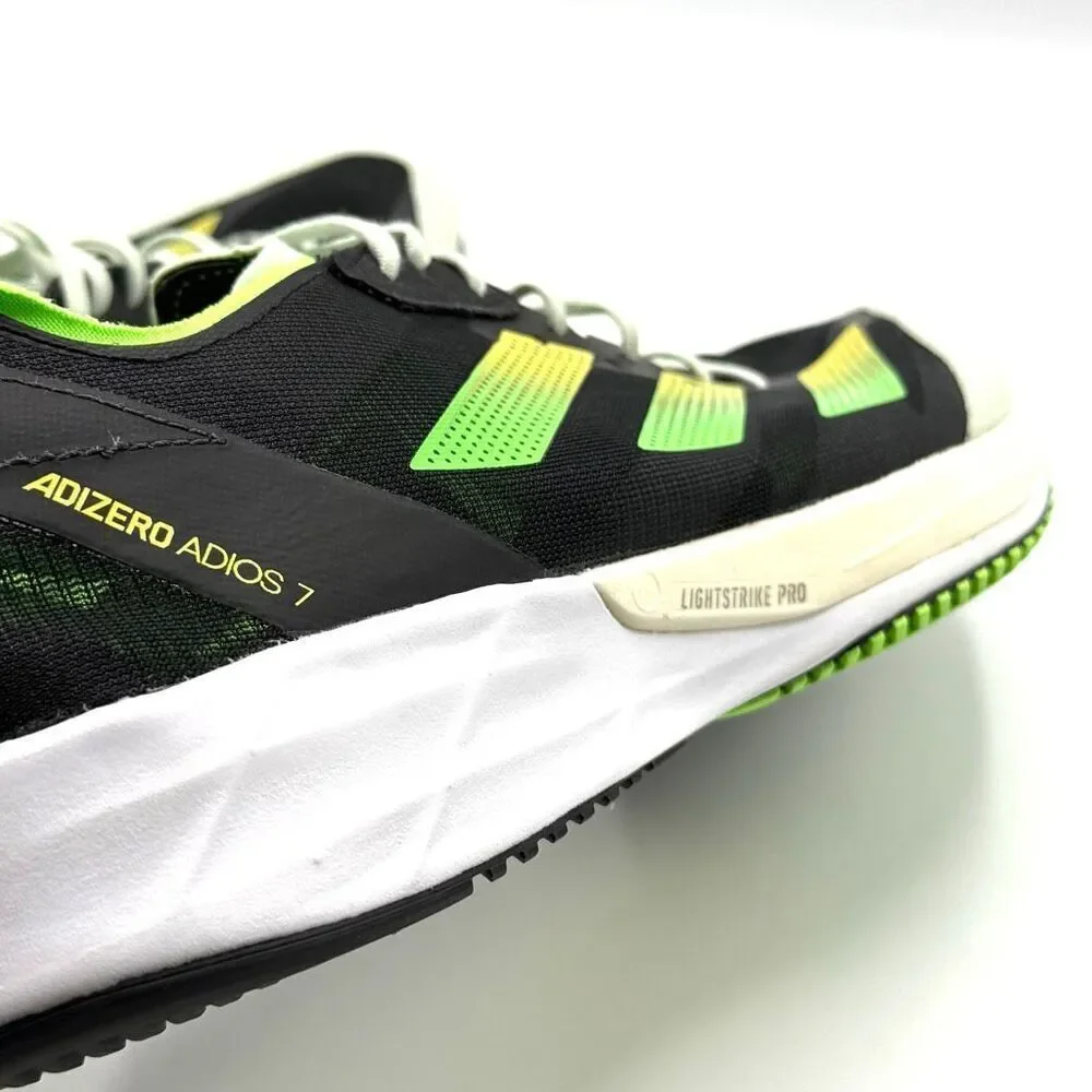 Adidas Adizzero Adios 7 Sneakers in Beam Yellow Solar Green - US Men’s 10 / FR 4